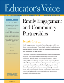 Family Engagement and Community Partnerships Help to Build a More