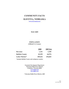 Community Facts Ravenna, Nebraska