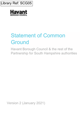 Statement of Common Ground Havant Borough Council & the Rest of the Partnership for South Hampshire Authorities