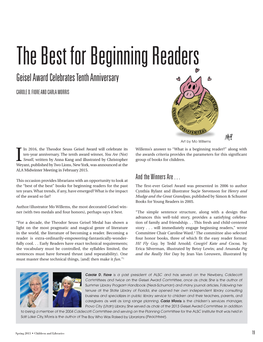 The Best for Beginning Readers Geisel Award Celebrates Tenth Anniversary