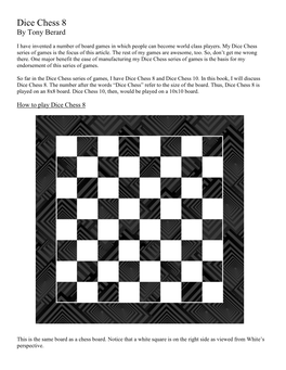 Dice Chess 8 by Tony Berard