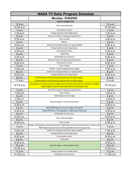 NASA-TV-Schedule-For-Week-Of 8-30-2021-Revb