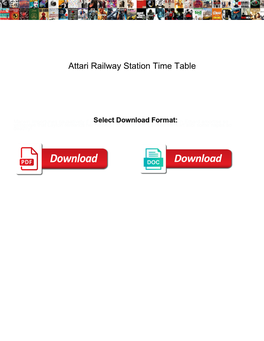 Attari Railway Station Time Table