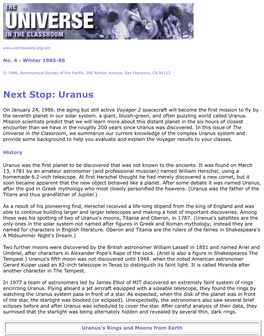 Next Stop: Uranus
