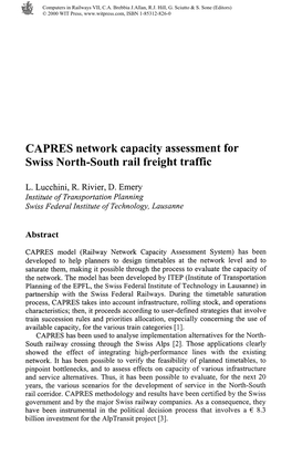 CAPRES Network Capacity Assessment for Swiss North-South