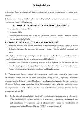 Antianginal Drugs