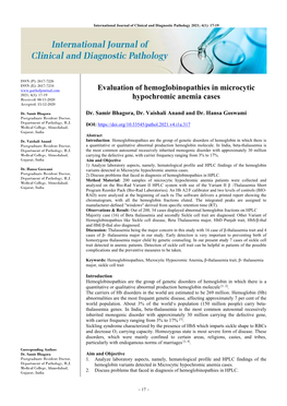 Evaluation of Hemoglobinopathies in Microcytic Hypochromic Anemia Cases