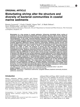 Bioturbating Shrimp Alter the Structure and Diversity of Bacterial Communities in Coastal Marine Sediments
