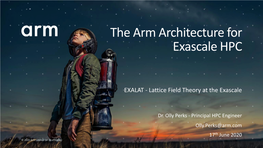 The Arm Architecture for Exascale HPC