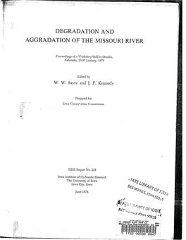 Degradation and Aggradation of the Missouri River