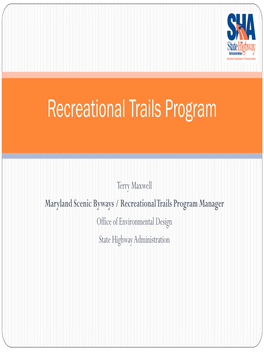 Recreational Trails Program 2015 Trail Summit