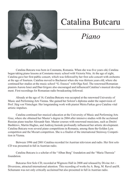 Catalina Butcaru Piano