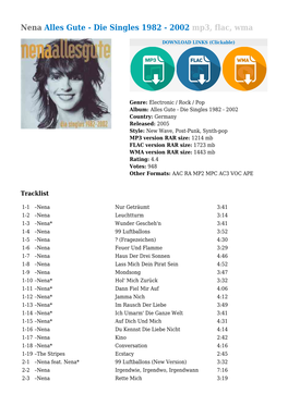 Nena Alles Gute - Die Singles 1982 - 2002 Mp3, Flac, Wma