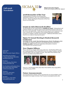 Fall 2008 Newsletter