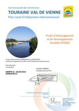 Communauté De Communes TOURAINE VAL DE VIENNE Plan Local D’Urbanisme Intercommunal