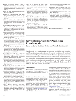 Novel Biomarkers for Predicting Preeclampsia