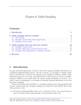 Chapter 6: Gibbs Sampling