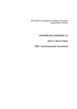 SUPPORTING REPORT (1) (Part I: Master Plan) XIII : Environmental Assessment