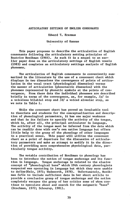 Articulatory Settings of English Consonants