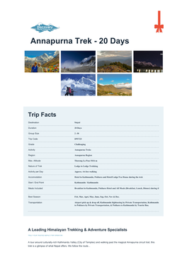Annapurna Trek - 20 Days