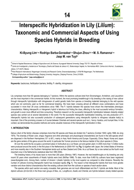 Interspecific Hybridization in Lily (Lilium): Taxonomic and Commercial Aspects of Using Species Hybrids in Breeding