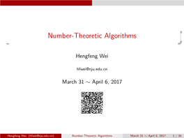 Number-Theoretic Algorithms