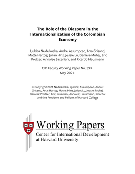 The Role of the Diaspora in the Internationalization of the Colombian Economy