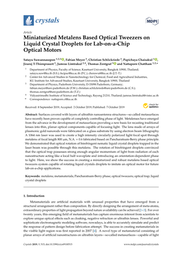 Miniaturized Metalens Based Optical Tweezers on Liquid Crystal Droplets for Lab-On-A-Chip Optical Motors