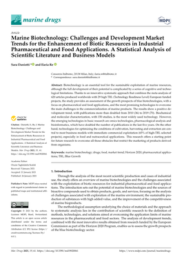 Marine Biotechnology: Challenges and Development Market Trends for the Enhancement of Biotic Resources in Industrial Pharmaceutical and Food Applications