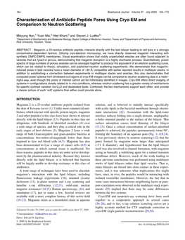 Characterization of Antibiotic Peptide Pores Using Cryo-EM and Comparison to Neutron Scattering