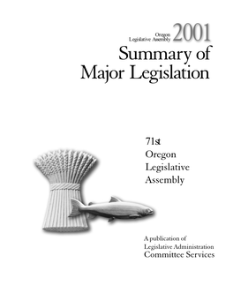 2001 Summary of Major Legislation Summary of Major Legislation