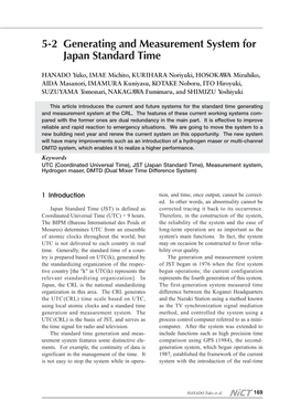 5-2 Generating and Measurement System for Japan Standard Time