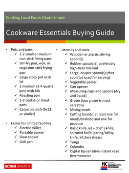 Cookware Essentials Buying Guide