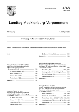 Landtag Mecklenburg-Vorpommern 4/48