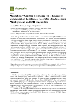 Magnetically Coupled Resonance WPT: Review of Compensation Topologies, Resonator Structures with Misalignment, and EMI Diagnostics