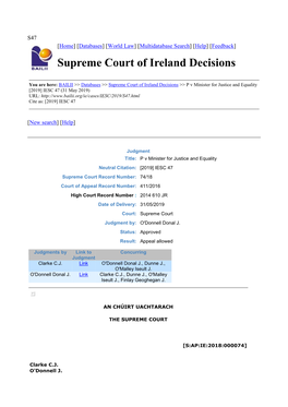 Supreme Court of Ireland Decisions