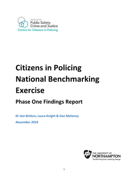 Citizens in Policing National Benchmarking Exercise Phase One Findings Report