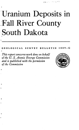 Uranium Deposits in Fall River County South Dakota