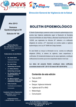 BOLETIN EPIDEMIOLÓGICO Epidemiológica 09