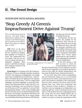 'Stop Greedy Al Green's Impeachment Drive Against Trump'