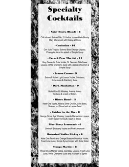 Specialty Cocktails