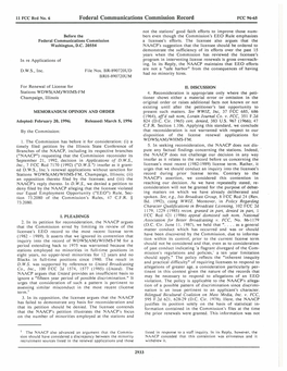 11 FCC Red No. 6 Federal Communications Commission Record FCC 96-65