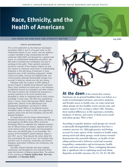 Race, Ethnicity, and the Health of Americans