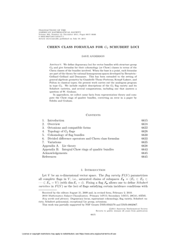 CHERN CLASS FORMULAS for G2 SCHUBERT LOCI Contents 1