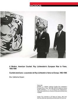 Roy Lichtenstein's European Rise to Fame, 1963-1966 Courbet Americano