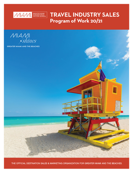 TRAVEL INDUSTRY SALES Program of Work 20/21