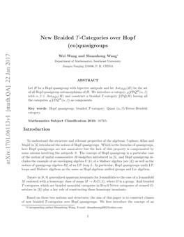 New Braided $ T $-Categories Over Hopf (Co) Quasigroups