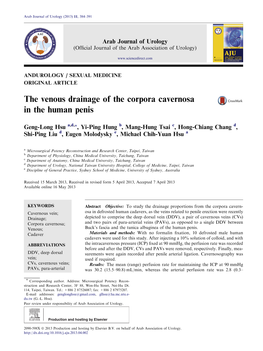 The Venous Drainage of the Corpora Cavernosa in the Human Penis