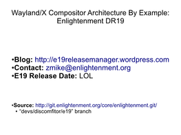 Wayland/X Compositor Architecture by Example: Enlightenment DR19