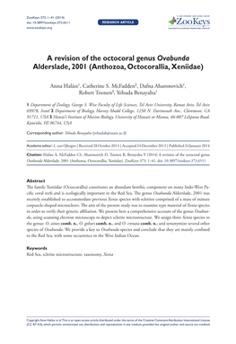 A Revision of the Octocoral Genus Ovabunda Alderslade, 2001